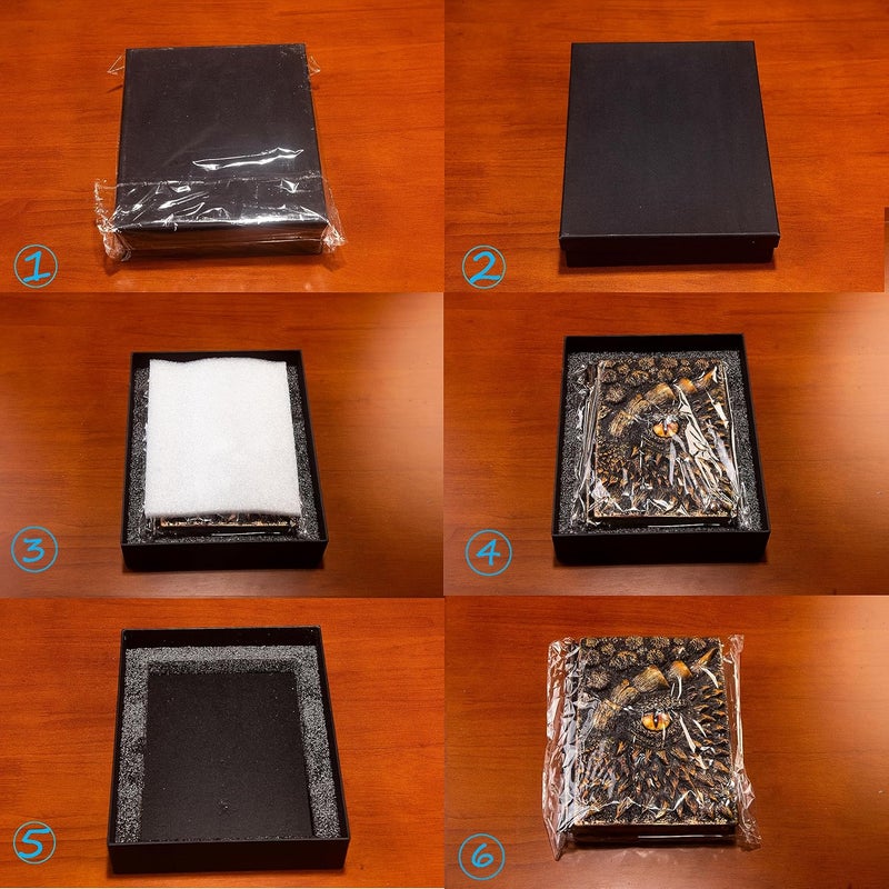 LZlightactor 3D Dragon Eye Embossed Journal,Resin Engraving Notebook,Dnd notebook for Dragon Lovers ，Blank Paper,Hardcover Travel Notepad for Writing,Sketchbook,Collection,Gift,Decoration A4 and A5 Size (A5-Glod) - Image 5